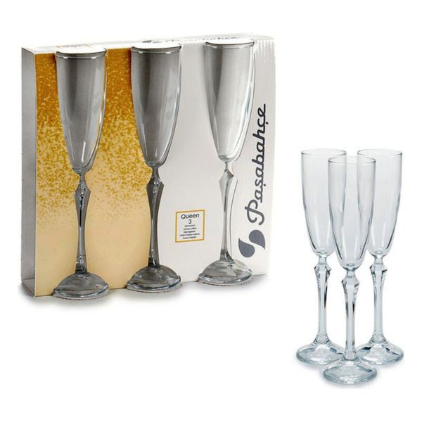 Champagne glass Glass 3 (3 Pieces) (6,5 x 25 x 25,5 cm)