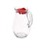 Jug Bistro Red Transparent Glass Plastic 1 L