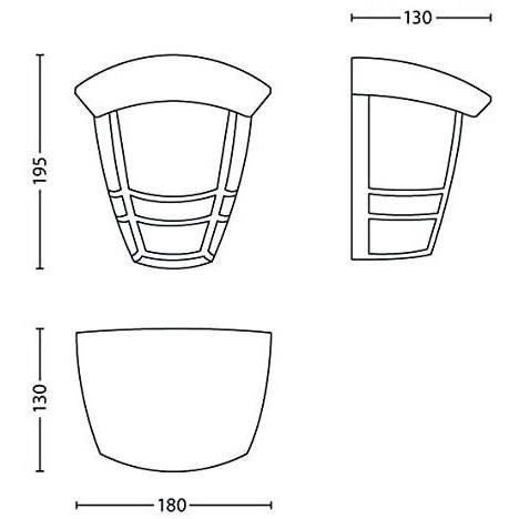 CREEK-Applique murale d'extérieur Métal H19,5cm Blanc Philips