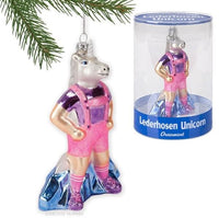 Lederhosen Unicorn 5.75" Holiday Ornament