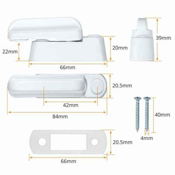 Lock 8 Pieces Windows Doors White (Refurbished D)