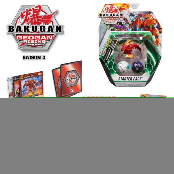 BAKUGAN GEOGAN RISING - STARTER PACK SAISON 3 - 6061567 - Billes Bakugan Avec 6 BakuCores Et 7 Cartes Collection - Modele aléatoire