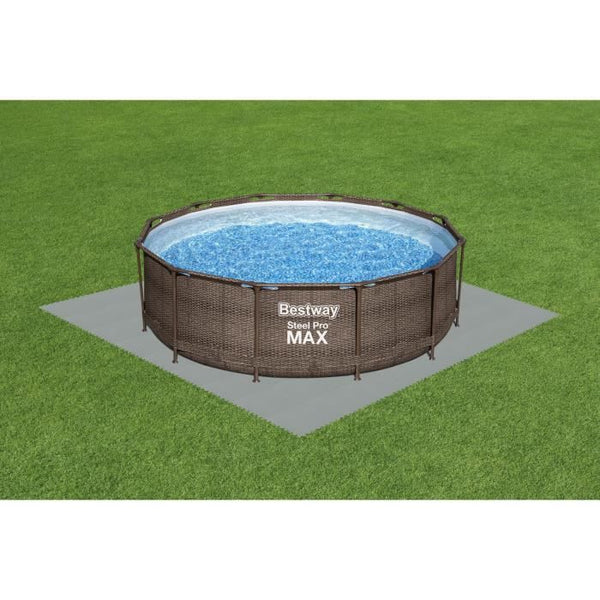 BESTWAY Lot de 9 Dalles de protection de sol mousse gris 50 x 50 cm ép 3,6mm (tapis de sol pour piscine hors sol ou spa gonflable)