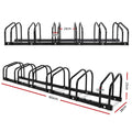 Portable Bike 6 Parking Rack Bicycle Instant Storage Stand - Black