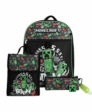 Minecraft 6 Piece 16-Inch Backpack Set