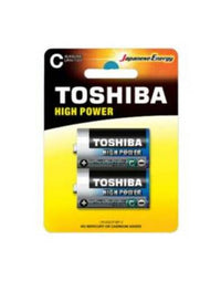 (1 Confezione) Toshiba Batterie 2pz MezzaTorcia LR14GCP BP-2 C Alcaline