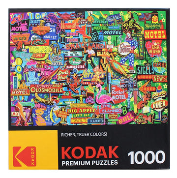 Neon Retro Signs 1000 Piece Kodak Premium Jigsaw Puzzle