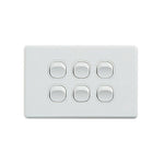 Classic 6 Gang Switch 250V 16Ax Horizontal Pack