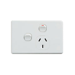 Classic Single Power Point With 16Ax Extra Switch Horizontal Pack