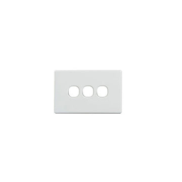 Elegant 3 Gang Grid And Cover Plate White