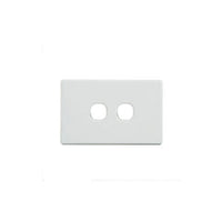 Elegant 2 Gang Grid And Cover Plate White