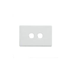 Elegant 2 Gang Grid And Cover Plate White