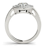 14k White Gold Round with Two-Row Halo Diamond Engagement Ring (1 1/2 cttw)