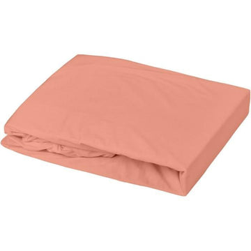 DOMIVA Drap housse + Alese Uni - 100% Coton - oeko-Tex - Blanc/Terracotta - 70 x 140 cm