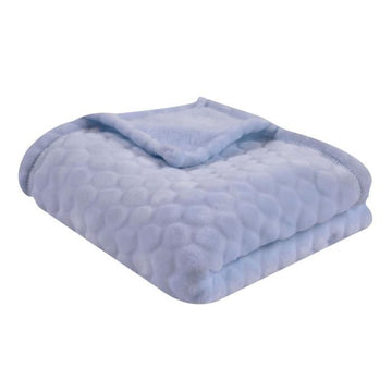 DOMIVA Couverture Bubulle - Microfibre 100% Polyester - 250 gr/m² - Bleu ciel - 100 x 150 cm