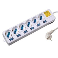 Power Socket - 6 Sockets with Switch Ewent EW3932 1,5 m 2500W White