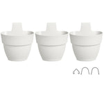 ELHO - Pot de fleurs -  Vibia Campana Foret Vertical Set/3 - Blanc Soie - Balcon extérieur - L 17.1 x W 20.7 x H 29.7 cm