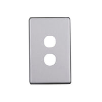 Elegant 2 Gang Aluminium Plate Silver Matte