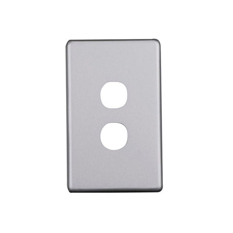 Elegant 2 Gang Aluminium Plate Silver Matte