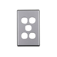 Elegant 5 Gang Aluminium Plate Silver Matte