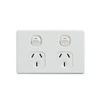 Elegant Double Power Point 250V 10A Horizontal Pack