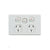 Elegant Double Power Point 250V 10A With Extra Switch Horizontal Pack