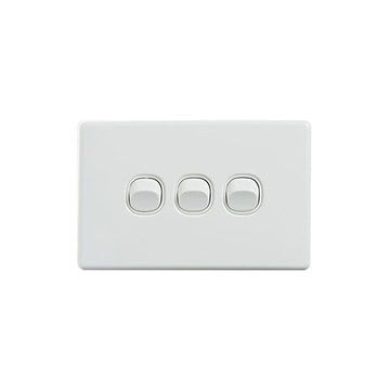 Elegant Wall Switch 3 Gang 250V 16A Horizontal