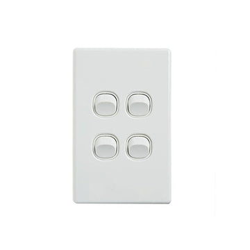 Elegant Wall Switch 4 Gang 250V 16A Vertical