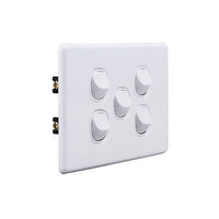 Elegant Wall Switch 5 Gang 250V 16A Horizontal