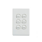 Elegant Wall Switch 6 Gang 250V 16A Vertical Pack