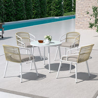 Gardeon 5pc Outdoor Dining Set Furniture Table and Chair Lounge Setting 4 Seater