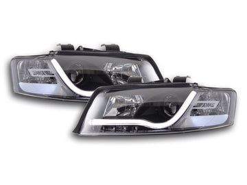 Faro Daylight LED DRL look Audi A4 tipo 8E 01-04 nero per guida a destra