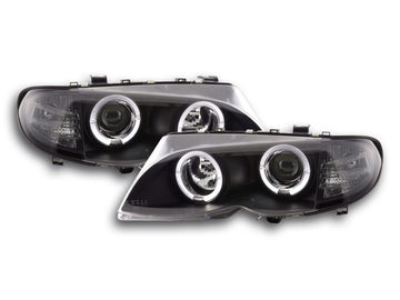 Set faro BMW Serie 3 E46 Limo / Touring 02-05 nero per guida a destra