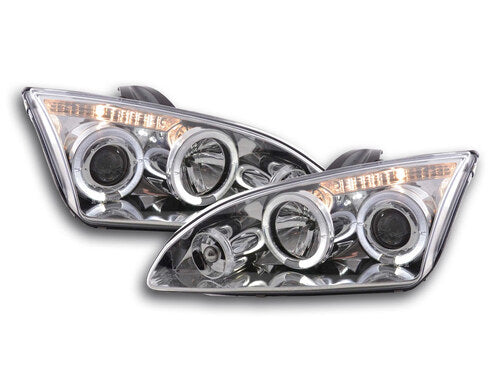 Set fari Angel Eyes Ford Focus 2 05-08 cromato