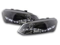 Faro Daylight LED DRL look VW Polo tipo 6R 2010- nero