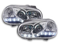 Faro Daylight LED DRL look VW Golf 4 tipo 1J 98-03 cromato per guida a destra