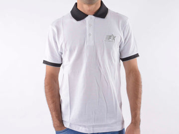 Polo, polo, camicia, top moderno, design di classe, taglia S bianca