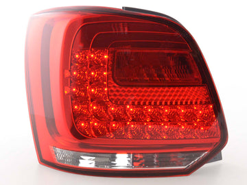 Set di luci posteriori a LED VW Polo 6R del 2009 trasparente / rosso