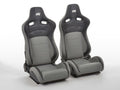 Sedili sportivi FK set di seggiolini auto semi-guscio pelle artificiale Colonia / tessuto nero / grigio