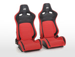 FK sports seats half shell car seat set in Cologne eco-leather / fabric black / red