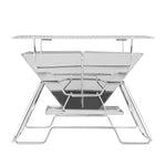 Grillz Camping Fire Pit BBQ 2-in-1 Grill Smoker Outdoor Portable Stainless Steel