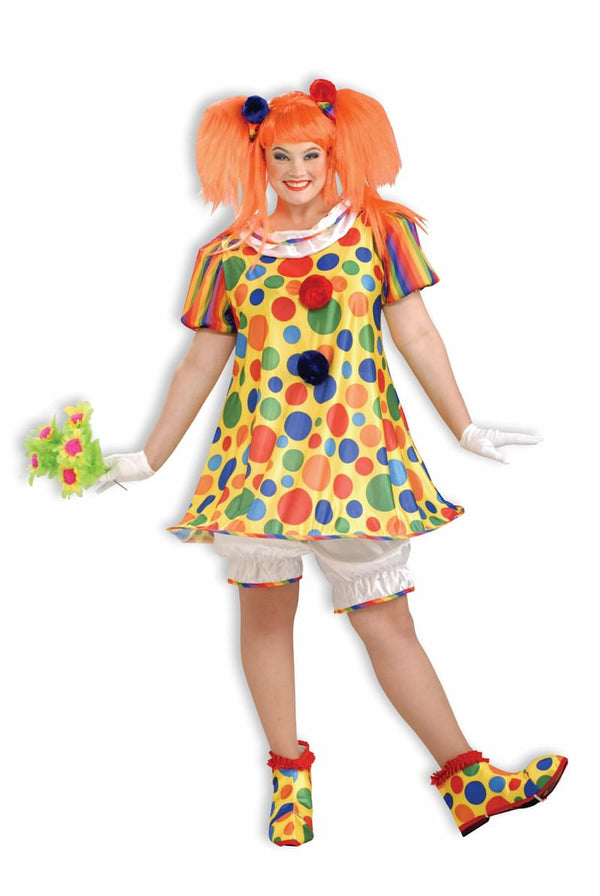 Giggles The Circus Clown Costume Dress Adult Plus Size