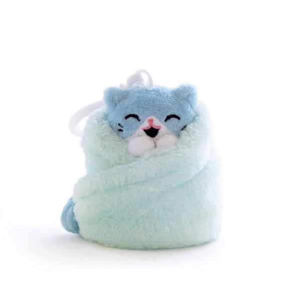 Purritos 3 Inch Cat In Blanket Plush Key Ring - Tuna