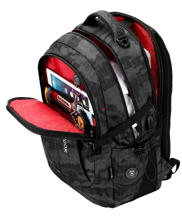 RUIGOR ICON 47 BACKPACK USB BLACK CAMO LARGE