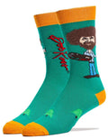 Bob Ross Fuzzy Hair Men's Crew Socks § One Size