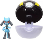 Pokemon Clip N Go Poke Ball Set § 2 Inch Riolu & Ultra Ball