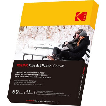 KODAK - 50 feuilles de papier photo 230g/m², mat, Format A6 (10x15cm), Impression Jet d'encre effet toile - 9891091