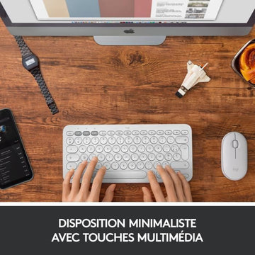 Clavier ordinateur - POUR MAC - Bluetooth - Logitech - K380 Multi-Device - BLANC