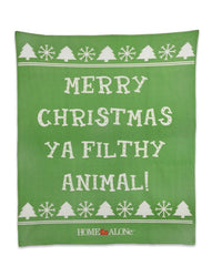 Home Alone 50"x60" Fleece Throw Blanket: "Filthy Animal”