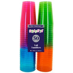 Plastic Shot Glasses 1 oz Assorted Neon 50 Count